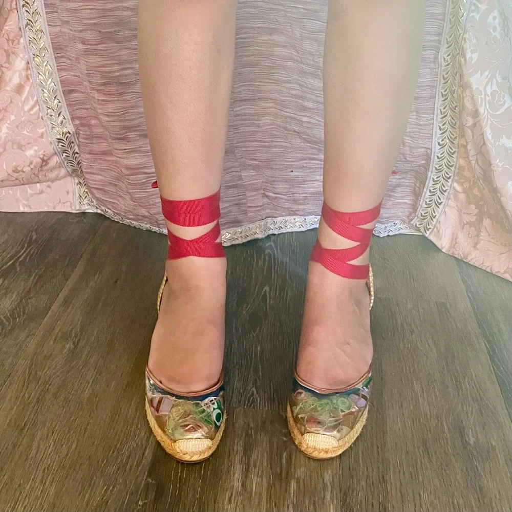 Christian Louboutin “Trash” Wedge Espadrilles Sandal